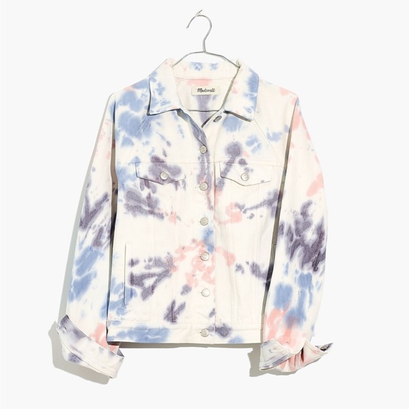 Madewell The Raglan Oversized Jean Jacket: Tie-Dyed Edition size XL - Picture 4 of 12